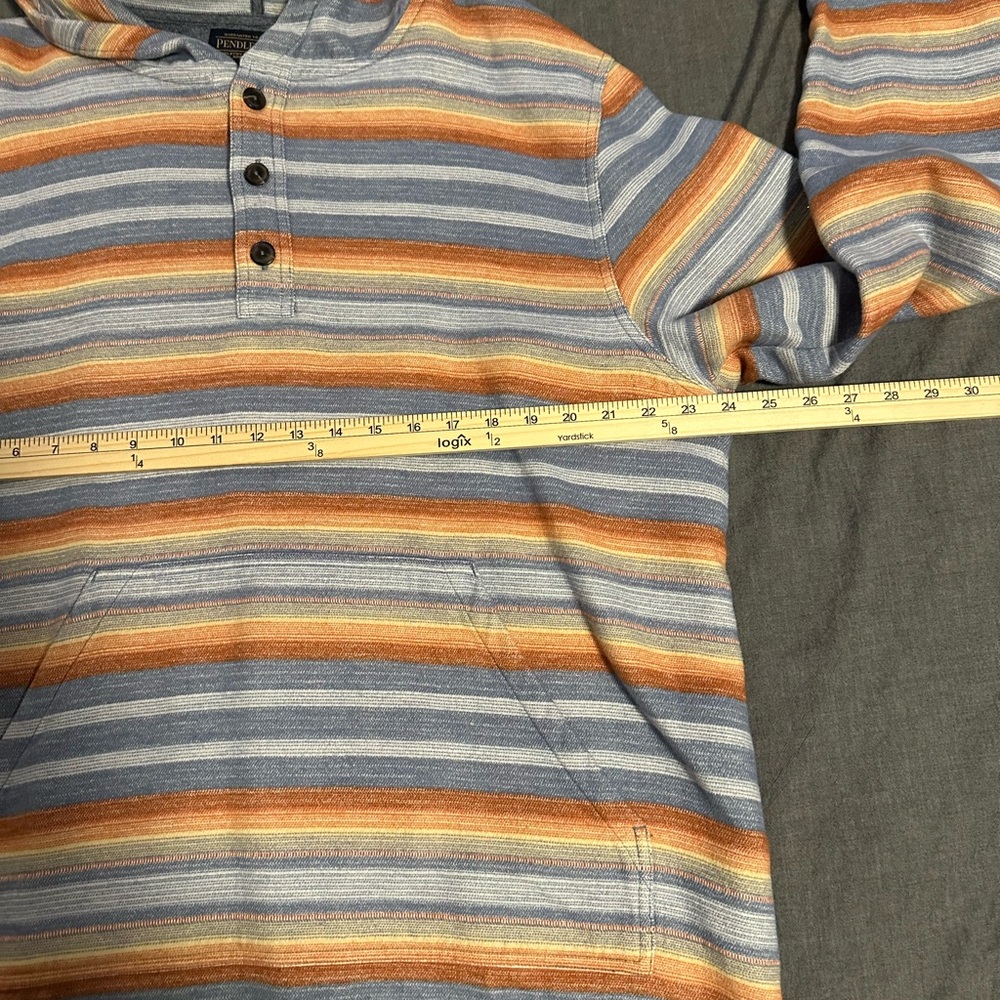 Pendleton Lrg Men's Serape Stripe Popover Hoodie - Picture 5 of 9